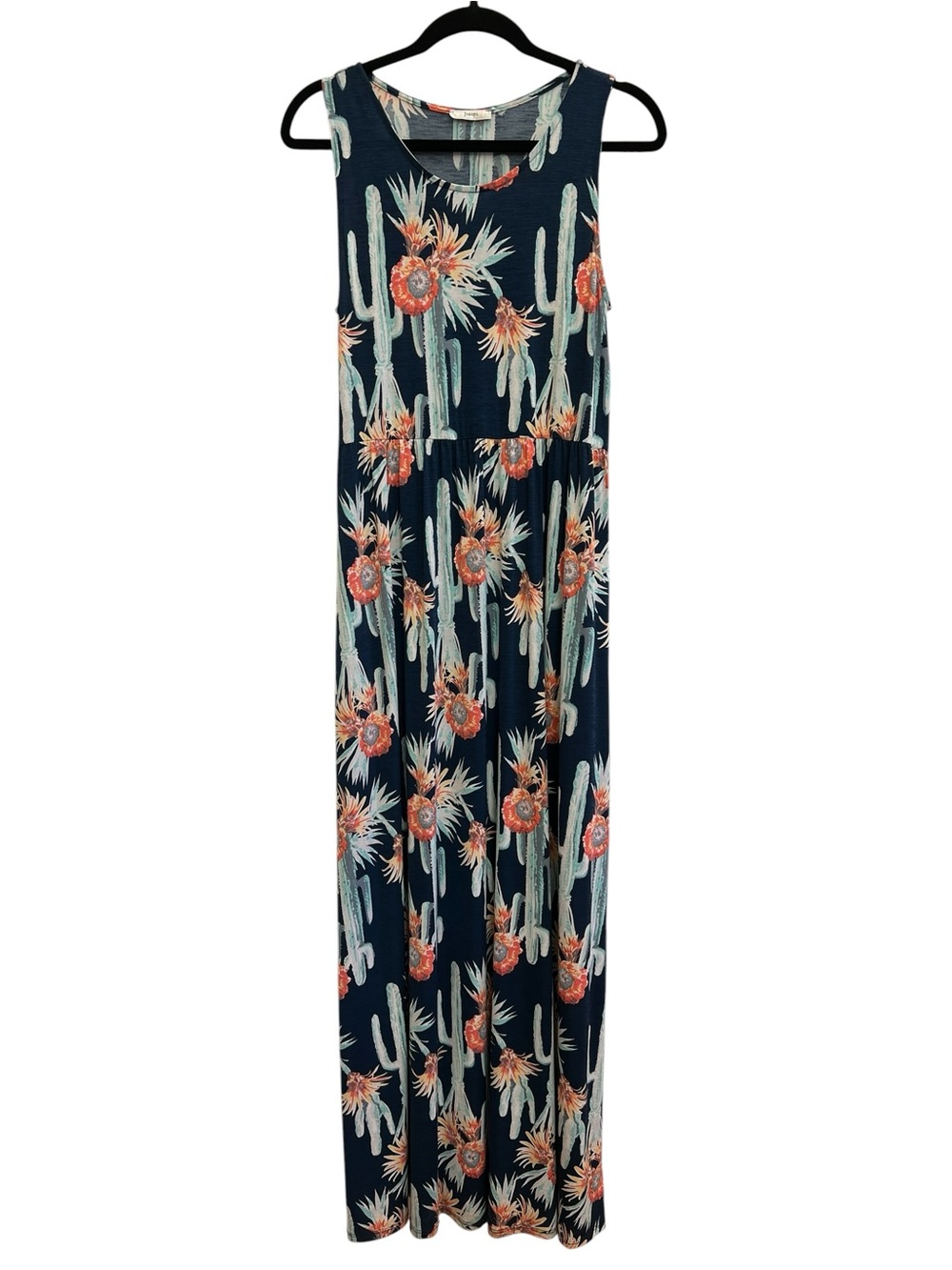 Jodifl Cactus Floral Print Maxi Dress Sleeveless Stretch Boutique M Southwestern - Picture 2 of 4